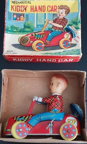 Haji "Kiddy Hand Car" 1965 Tinmodel with Frictiondrive in original box (5021)